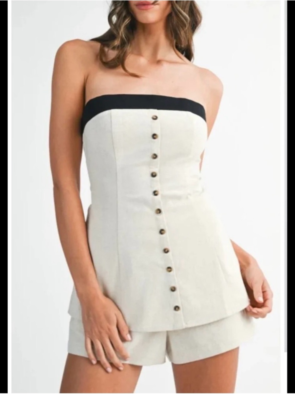 Mable Linen Strapless Set! NWT